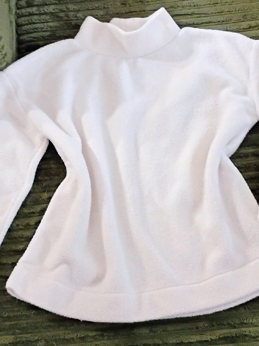 LOFT White Mock Neck Fleece Sweater